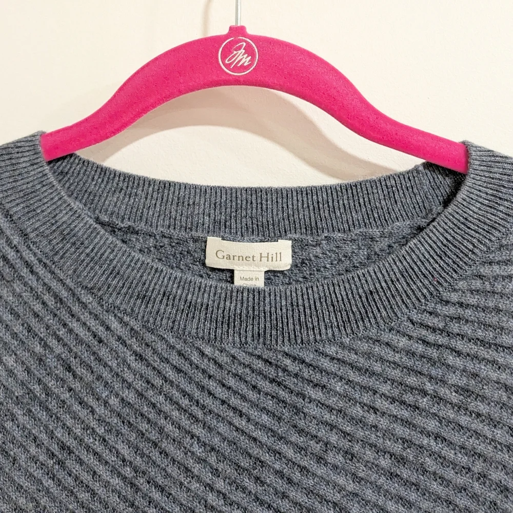 Womens Diagonal Rib Crewneck Sweater - Cream - Picture 4 of 7